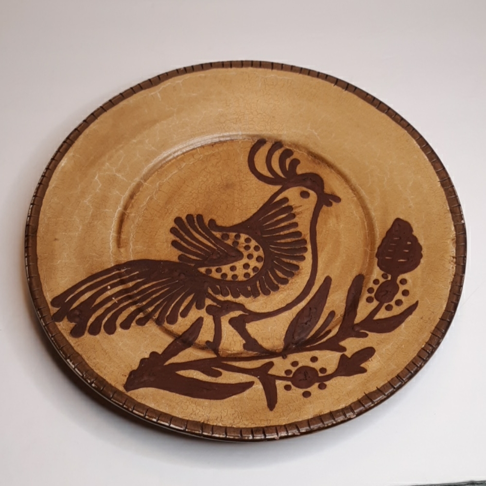 Unique Pottery Dish with Bird- possibly quail